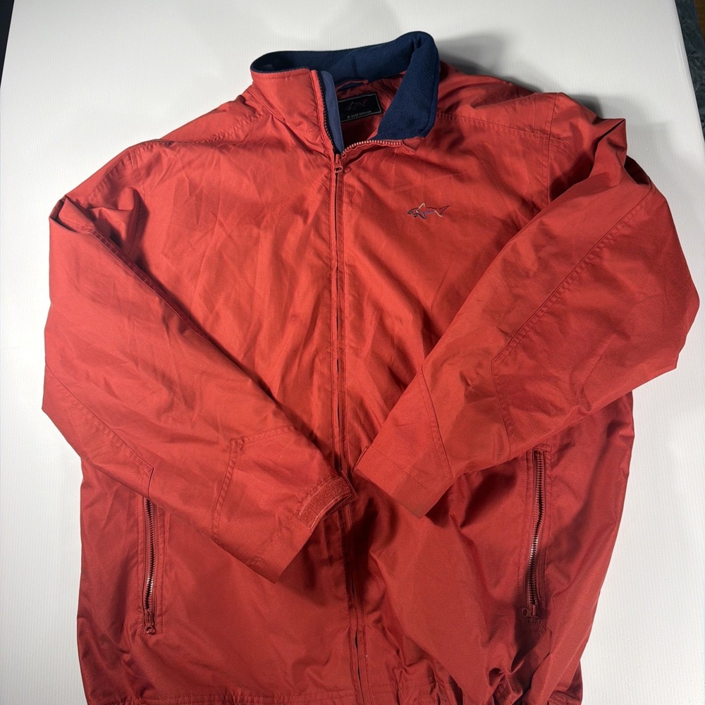 Greg Norman Full Zip Fleece-Lined Jacket Shark Logo Men's XL